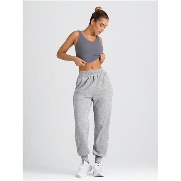 Women's High-Waisted Baggy Jogger Sweatpants Fall Lounge Trousers - Picture 6 of 7